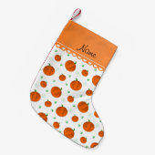Persoonlijke benaming witte oranje pompoenen kleine kerstsok (Voorkant (Hangend))