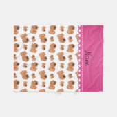 Persoonlijke benaming witte pekingese honden fleece deken (Voorkant (Horizontaal))