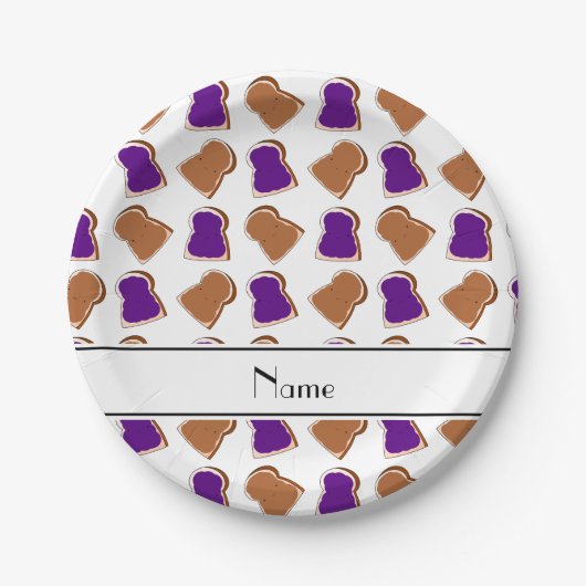 Persoonlijke benaming witte pindakaas gelei papieren bordje (Voorkant)