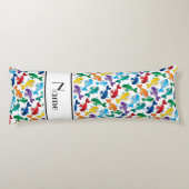 Persoonlijke benaming witte regenboogblauwe walvis lichaamskussen (Achterkant)