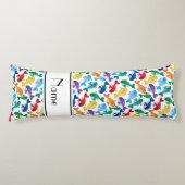 Persoonlijke benaming witte regenboogblauwe walvis lichaamskussen (Voorkant)