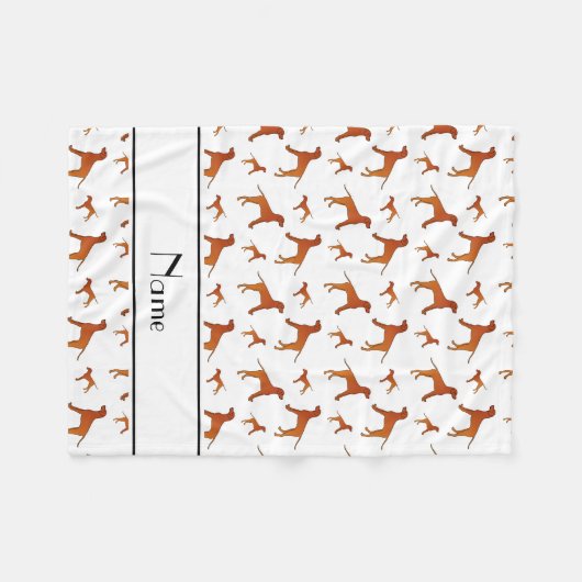 Persoonlijke benaming witte Rhodesiaanse ridgeback Fleece Deken (Voorkant (Horizontaal))