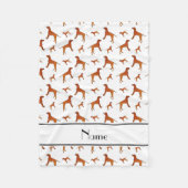 Persoonlijke benaming witte Rhodesiaanse ridgeback Fleece Deken (Voorkant)