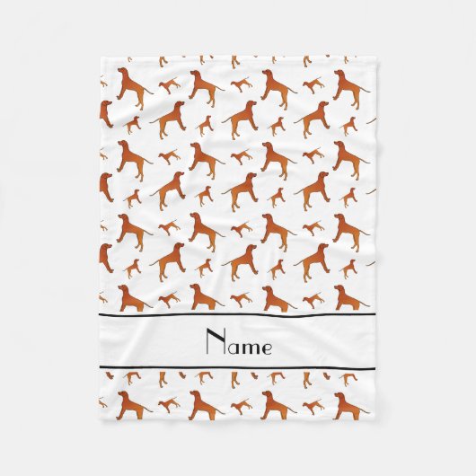 Persoonlijke benaming witte Rhodesiaanse ridgeback Fleece Deken (Voorkant)