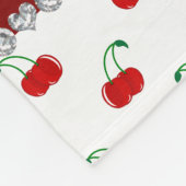 Persoonlijke benaming witte rode kersen rode stree fleece deken (Hoek)