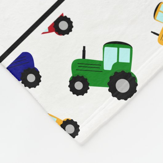 Persoonlijke benaming witte tractoren fleece deken (Hoek)