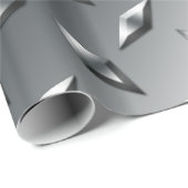 Persoonlijke benaming zilverblauw ruitstaal bord cadeaupapier (Rol Hoek)