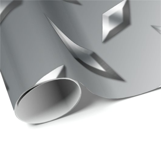 Persoonlijke benaming zilverblauw ruitstaal bord cadeaupapier (Rol Hoek)