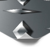 Persoonlijke benaming zilverblauw ruitstaal bord poster (Hoek)