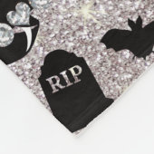 Persoonlijke benaming zilverglitter vampire fleece deken (Hoek)