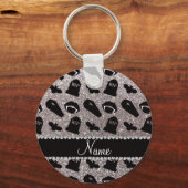 Persoonlijke benaming zilverglitter vampire sleutelhanger (Voorkant)