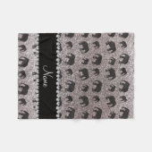 Persoonlijke benaming zilverglitterolifanten fleece deken (Voorkant (Horizontaal))