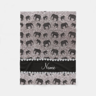 Persoonlijke benaming zilverglitterolifanten fleece deken