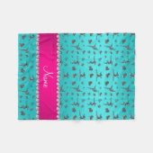 Persoonlijke benaming zilverturquoise gymnastiek fleece deken (Voorkant (Horizontaal))