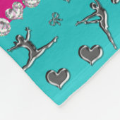 Persoonlijke benaming zilverturquoise gymnastiek fleece deken (Hoek)