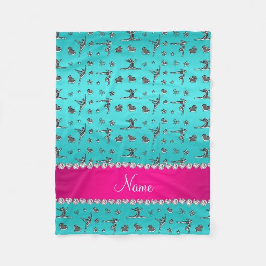 Persoonlijke benaming zilverturquoise gymnastiek fleece deken (Voorkant)