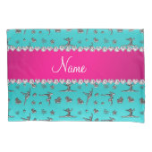 Persoonlijke benaming zilverturquoise gymnastiek kussensloop (Voorkant)