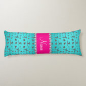 Persoonlijke benaming zilverturquoise gymnastiek lichaamskussen (Achterkant)