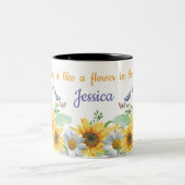 Persoonlijke benaming zonnebloempitten tweekleurige koffiemok (Center)