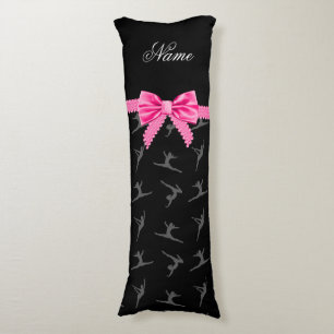 Persoonlijke benaming zwarte gymnastiek roze boog lichaamskussen