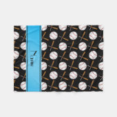 Persoonlijke benaming zwarte houten vlekballen fleece deken (Voorkant (Horizontaal))