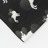 Persoonlijke benaming zwarte papillon-honden fleece deken (Hoek)