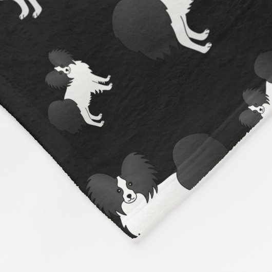 Persoonlijke benaming zwarte papillon-honden fleece deken (Hoek)