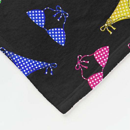 Persoonlijke benaming zwarte regenboogbikinis fleece deken (Hoek)