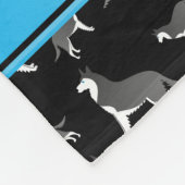 Persoonlijke benaming zwarte siberische husky-hond fleece deken (Hoek)