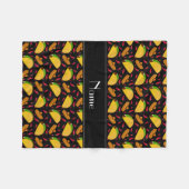 Persoonlijke benaming zwarte tacos sombreros chili fleece deken (Voorkant (Horizontaal))