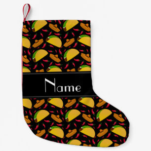 Persoonlijke benaming zwarte tacos sombreros chili kleine kerstsok