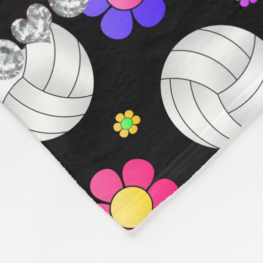 Persoonlijke benaming zwarte volleybalregenboogblo fleece deken (Hoek)