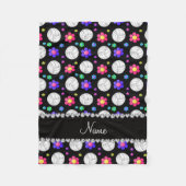 Persoonlijke benaming zwarte volleybalregenboogblo fleece deken (Voorkant)
