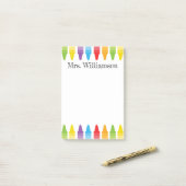 Persoonlijke beoordeling van de leraar regenboogku post-it® notes (Op bureau)