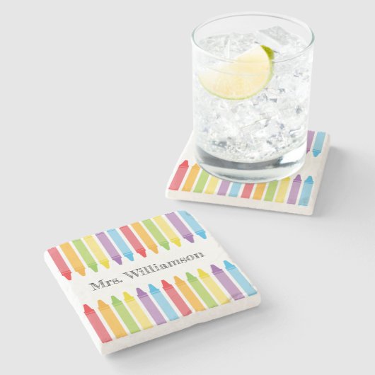 Persoonlijke beoordeling van de leraar regenboogku stenen onderzetter (Zijkant)