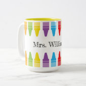 Persoonlijke beoordeling van de leraar regenboogku tweekleurige koffiemok (Voorkant links)