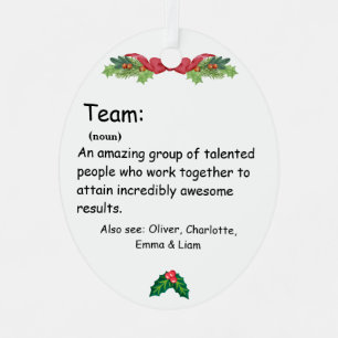 Persoonlijke beoordeling van teammedewerkers metalen ornament