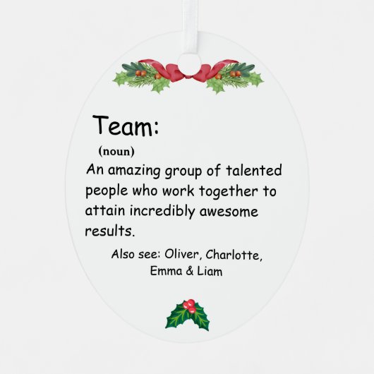 Persoonlijke beoordeling van teammedewerkers metalen ornament (Voorkant)