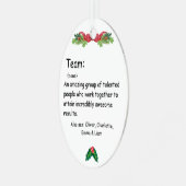 Persoonlijke beoordeling van teammedewerkers metalen ornament (Voorkant links)