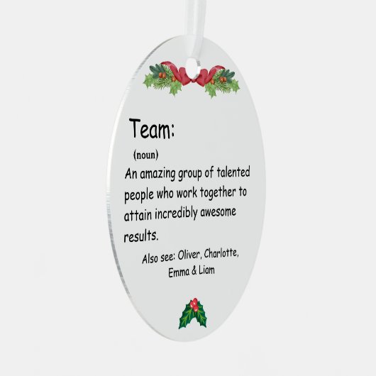 Persoonlijke beoordeling van teammedewerkers metalen ornament (Voorkant Rechts)