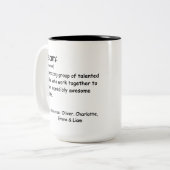 Persoonlijke beoordeling van teammedewerkers tweekleurige koffiemok (Voorkant links)