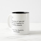 Persoonlijke beoordeling van teammedewerkers tweekleurige koffiemok (Voorkant links)