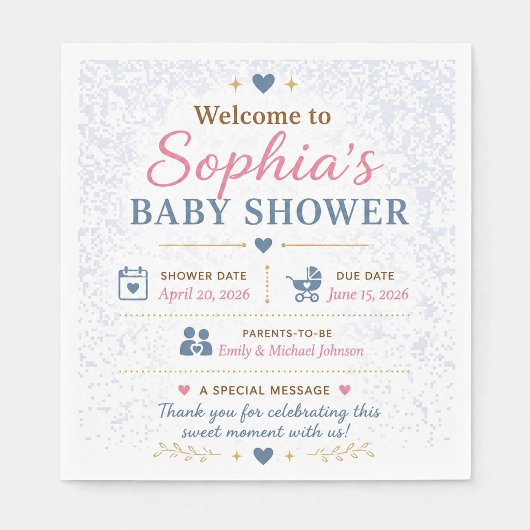Persoonlijke beren baby shower servetten