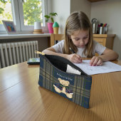 Persoonlijke berenplaid potloodtas etui