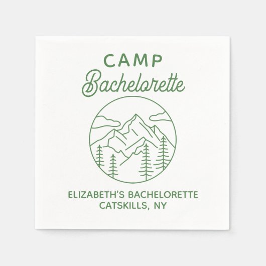Persoonlijke Berg Bachelorette Kampeerreis Servet (Voorkant)