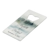 Persoonlijke berg bruiloft flesopener favor creditkaart flessenopener (Voorkant Gekanteld)