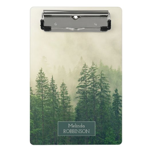 Persoonlijke Bergen Bos Mist Mini Klembord (Voorkant)