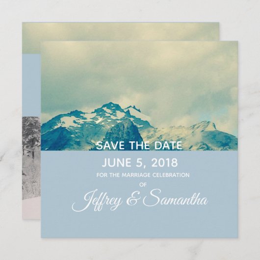 Persoonlijke bergplaats sparen de datumkaart save the date (Voorkant / Achterkant)