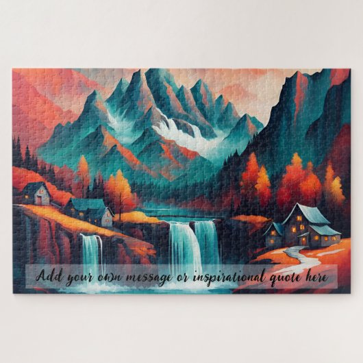 Persoonlijke bergwaterval ontsnapping legpuzzel (Horizontaal)