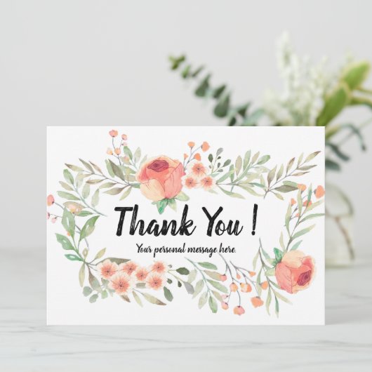 Persoonlijke Bericht Bedankkaart Kaart (Staand voorkant)